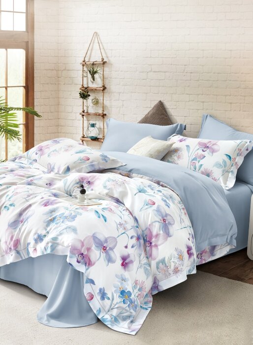 Комплект постельного белья Tencel семейный TT5-153 код1336