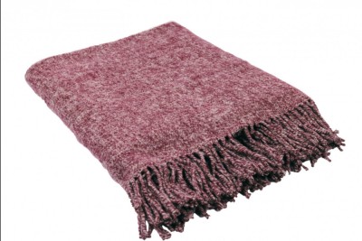 Плед шерсть мериноса бордовый 1-1 100% шерсть 140 х 200 см