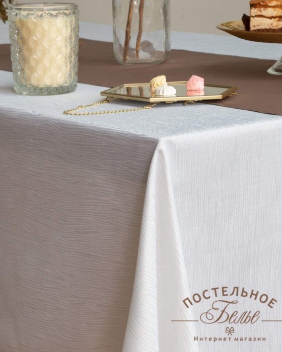Джинни белая Скатерть 150х220