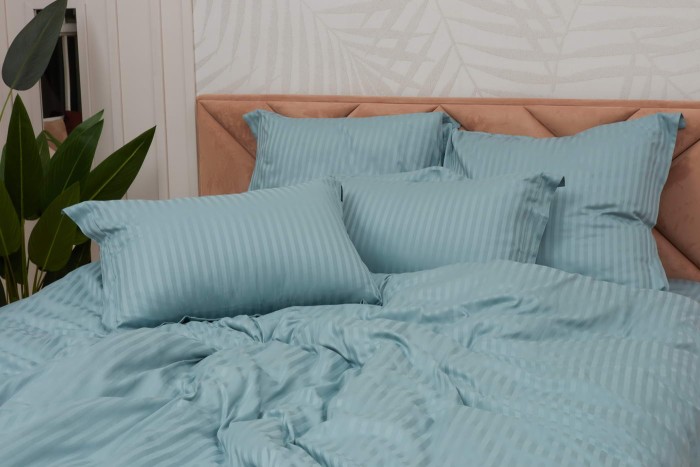 Моне (изумруд) страйп сатин 7Е