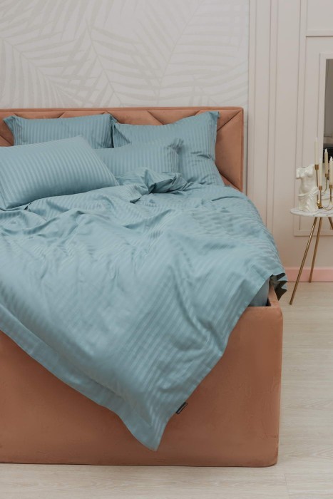 Моне (изумруд) страйп сатин 7Е