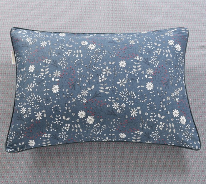 Элла (синяя) Комплект постельного белья сатин Евро 4н