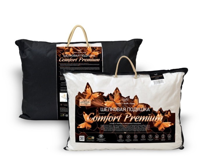 Шелковая подушка "Comfort Premium" M-средняя/упругая 50х70
