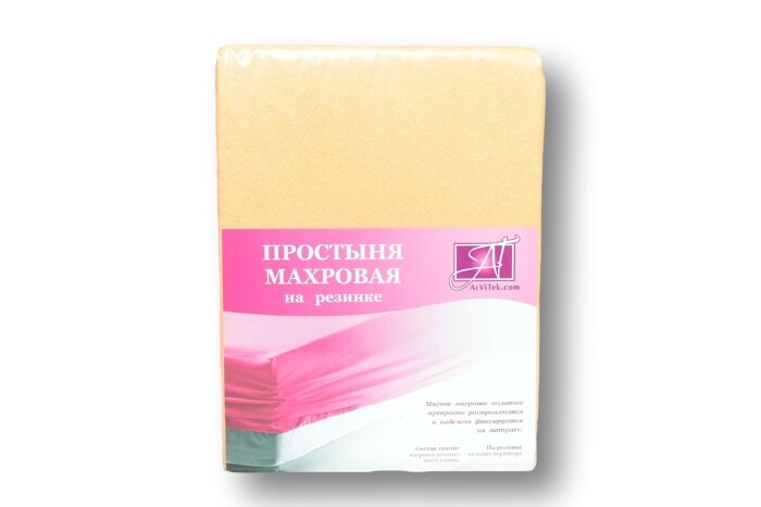 Какао простыня махровая на резинке 200х200+20 ПМР-КАК-200