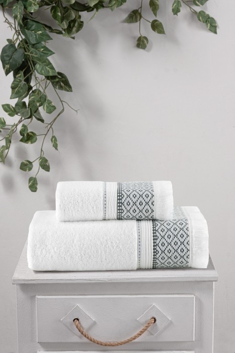 Набор полотенец TAC MAKROME 50х90 / 70х140 серый