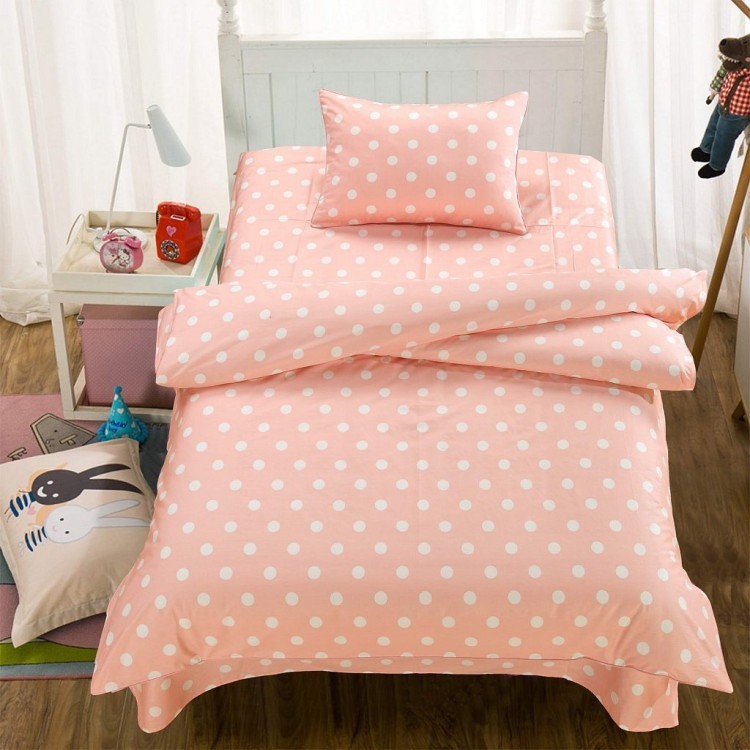 Персиковый комплект. Набор в круглую детскую кровать. Страйп сатин персиковый. Постельное белье пастельного цвета. Персиковый комплект.