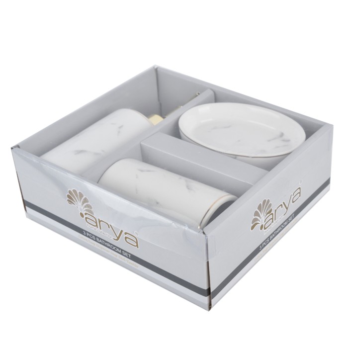 Набор для ванной Arya 3 ед Marble Белый