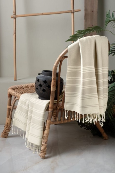 Набор полотенeц Arya с Бахромой 2 ед Diamond Экрю