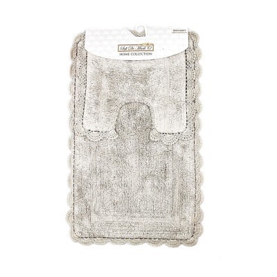 CLEO (серая) Набор ков. для ванной комнаты 60х100 и 50х50см