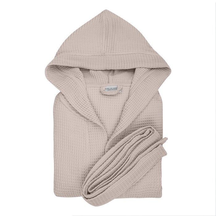 Naomi (пудра) M (р.54-56) Халат вафельный с капюшоном