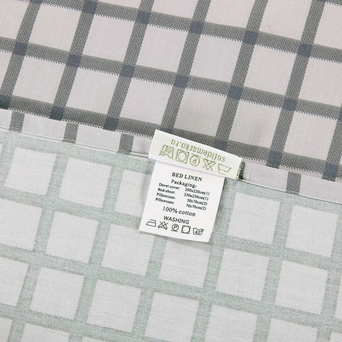 Джереми (серый) Комплект постельного белья сатин Евро 4н