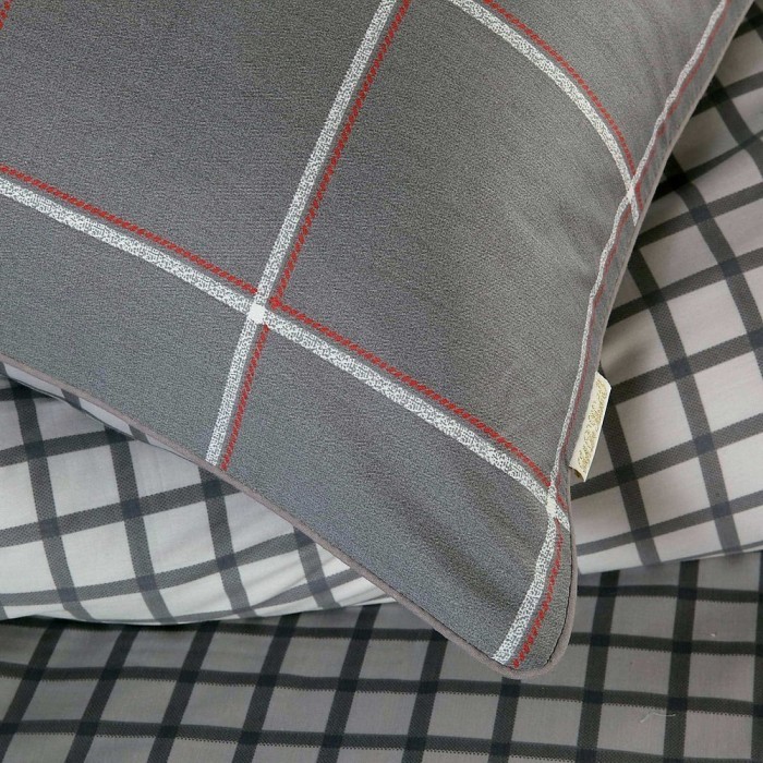 Джереми (серый) Комплект постельного белья сатин Евро 4н