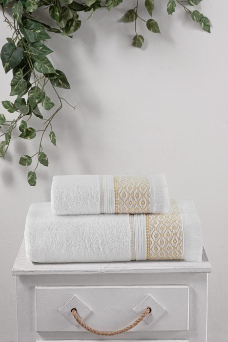 Набор полотенец TAC MAKROME 50х90 / 70х140 бежевый