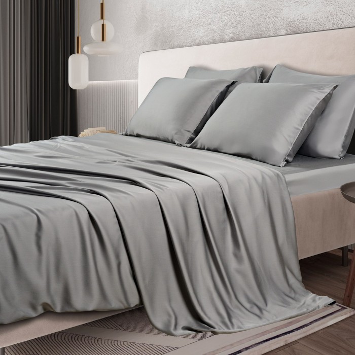 Простыня на резинке Sharmes "Bamboo", 180х200 (серый)