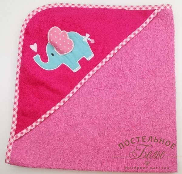 Детская коллекция Slonenok+serdce roz-70x70