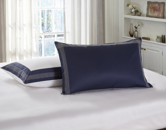 Наволочка Sharmes "Merrow stich" 70х70 (темно-синий)