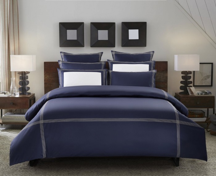 Наволочка Sharmes "Merrow stich" 70х70 (темно-синий)