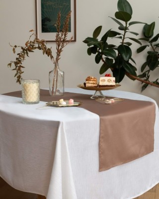 Джинни белая Скатерть круглая 160см