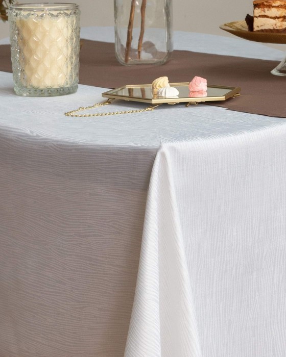 Джинни белая Скатерть круглая 160см