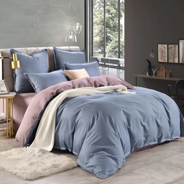 Диксан (голубой) Комплект постельного белья сатин 7Е