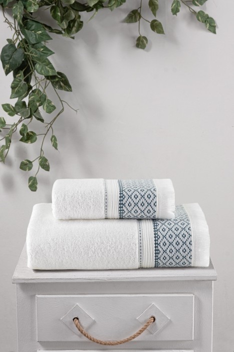 Набор полотенец TAC MAKROME 50х90 / 70х140 зеленый