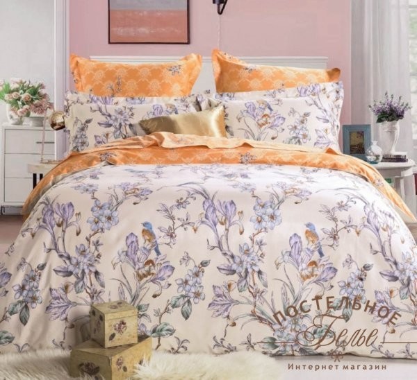 Постельное белье Valtery сатин печатный B-160 полуторное