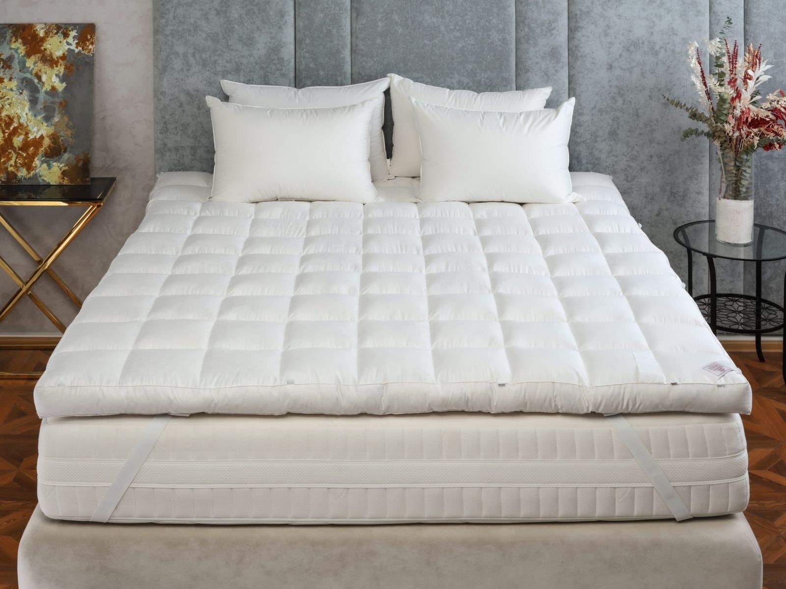 Перина полупуховая DOUBLE COMFORT GRASS 90х200 с бортиком 10 см