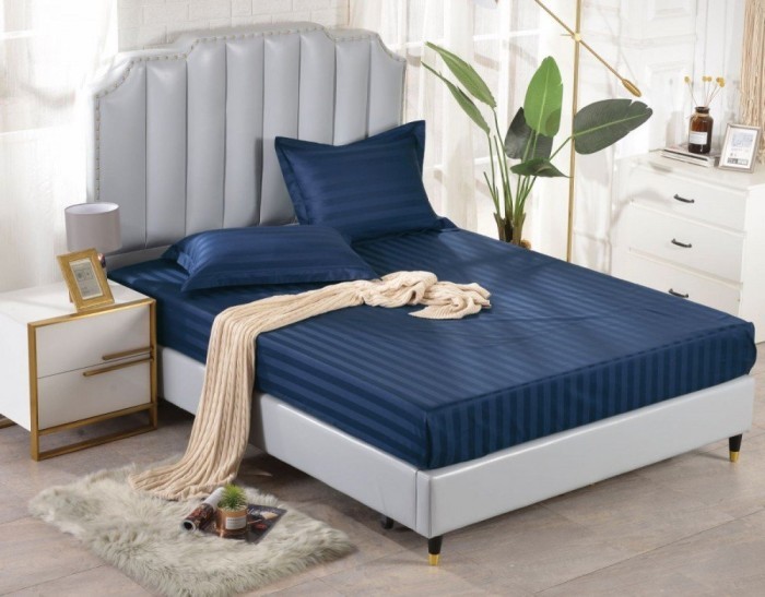 Простынь на резинке cтрайп-сатин PRST-R-55 90x200