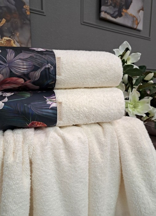 Комплект полотенец Adora Касабланка (молоко) 70х140см и 50х90см "KAZANOV.A"