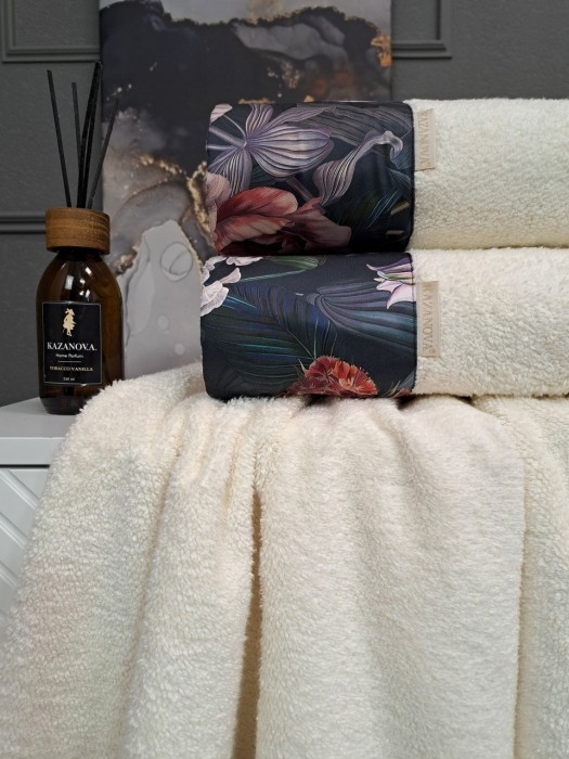 Комплект полотенец Adora Касабланка (молоко) 70х140см и 50х90см "KAZANOV.A"