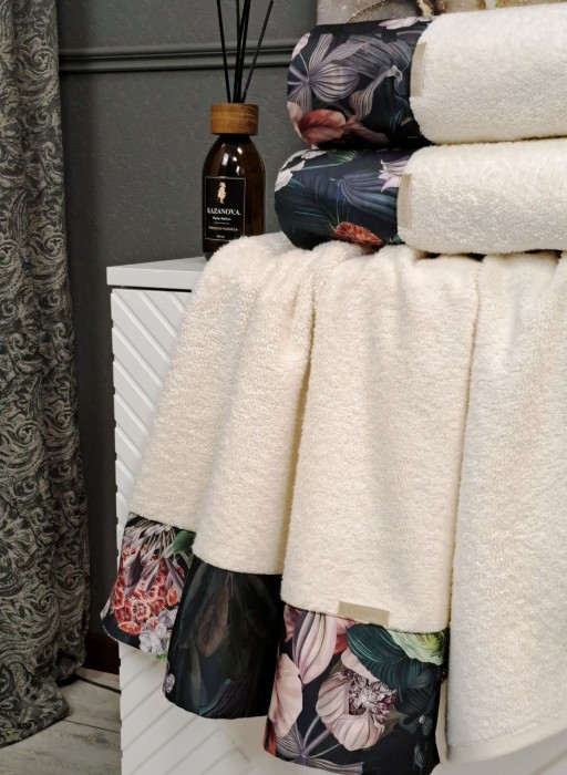 Комплект полотенец Adora Касабланка (молоко) 70х140см и 50х90см "KAZANOV.A"