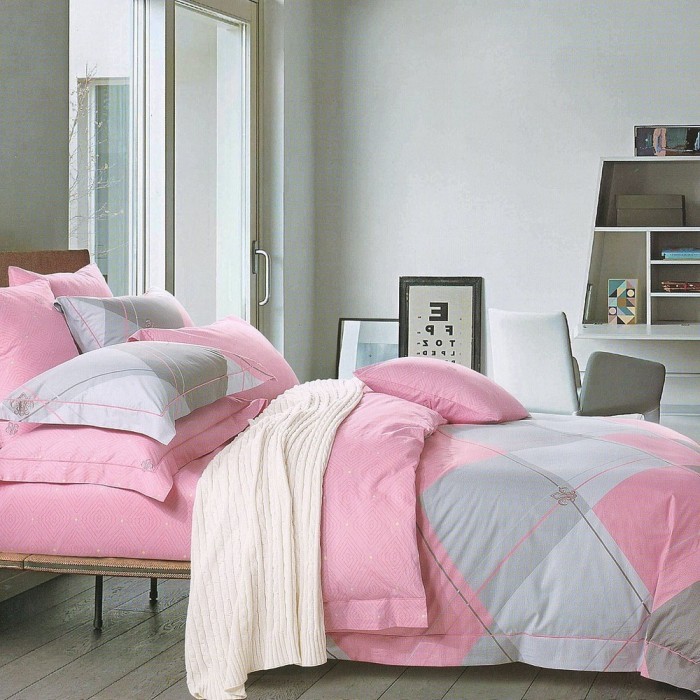 Эдди (роз) Комплект постельного белья сатин Евро 4н