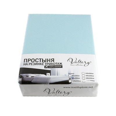 Простынь трикотажная PT biryuzovyy-180x200