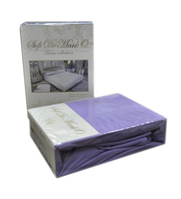 Простынь Трикотажная (темно-сиреневый) 160-180х200