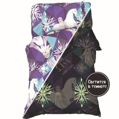 Детское постельное белье 1,5 сп Neon Series, &quot;Snow Queen&quot;, Холодное сердце, 143*215 см, 150*214 см, 50*70 см -1 шт