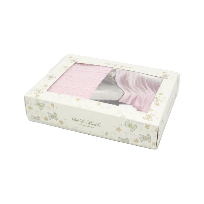 MISLI (роз) 100х150см Плед вязаный детское