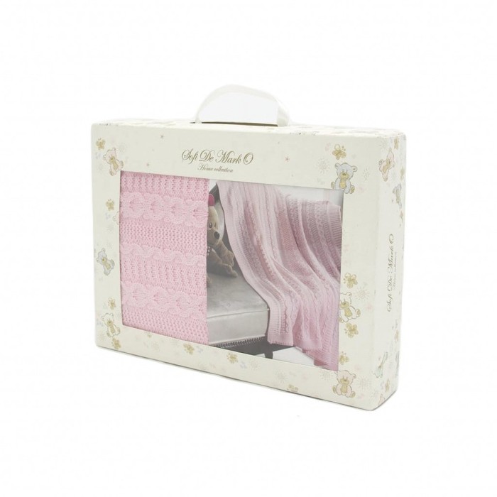 MISLI (роз) 100х150см Плед вязаный детское