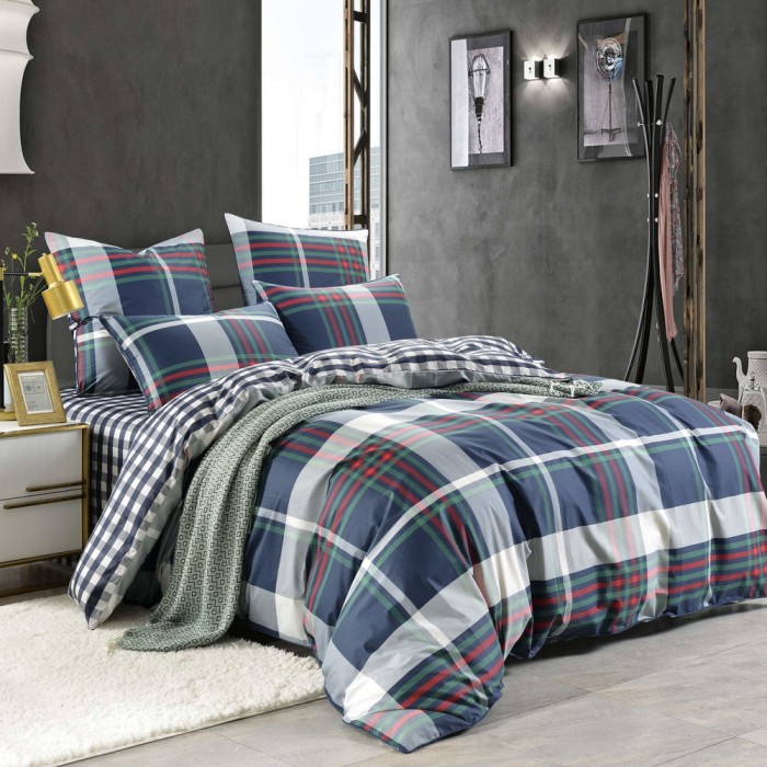 Абердин (синий) Комплект постельного белья сатин 7Е