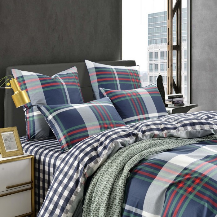 Абердин (синий) Комплект постельного белья сатин 7Е