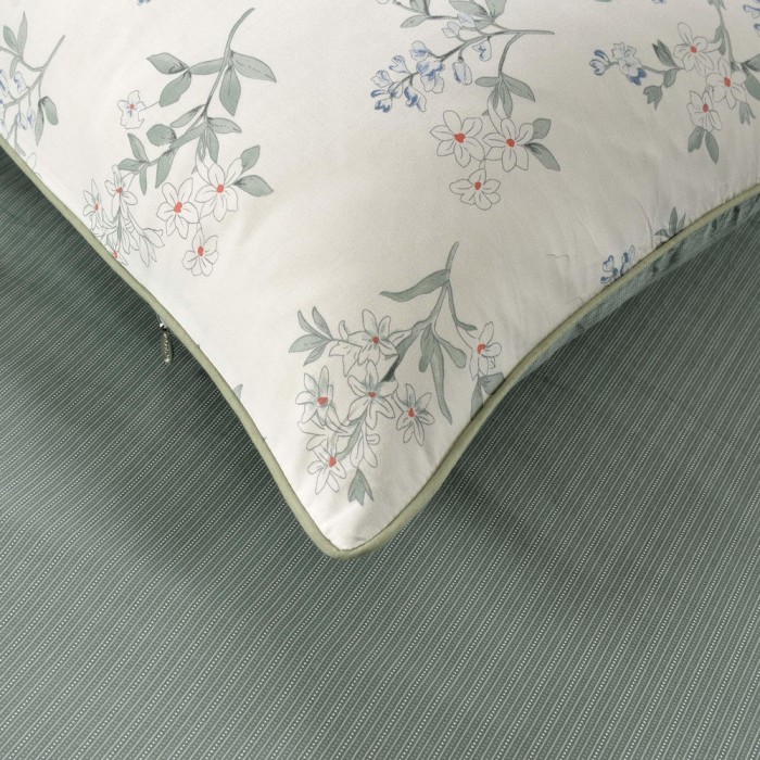 Аселия (зеленая) Комплект постельного белья сатин Евро 4н