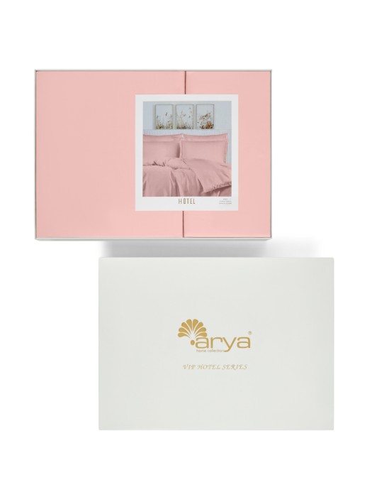 Постельное белье Arya из Oднотонного Сатина 2 Сп. 200x220 Vip Розовый