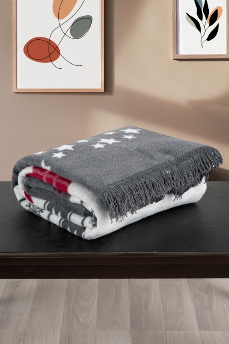 Плед Arya из Хлопка Белый, Серый