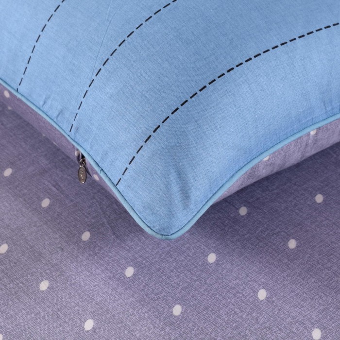 Кристиан (синий) Комплект постельного белья сатин Евро 4н