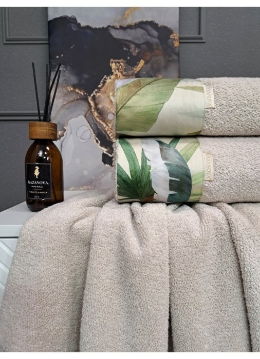 Комплект полотенец Adora Фиджи (дымчатый беж) 70х140см и 50х90см "KAZANOV.A"