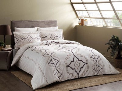 Постельное белье TAC SATIN DELUX GINZA семейный фиолетовый