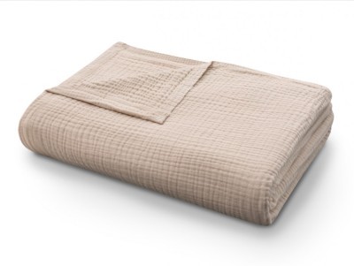 Покрывало-одеяло муслиновое бежевое 220 x 230 см