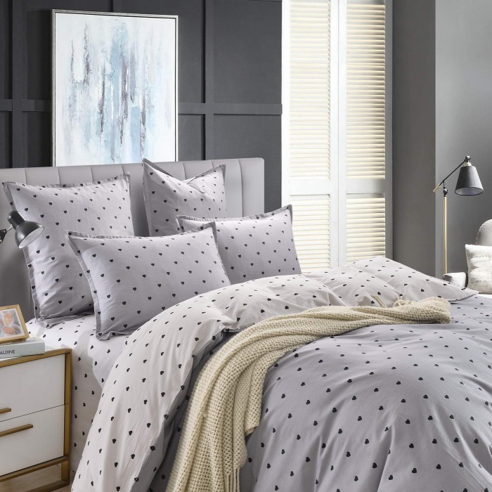 Лайки (серый) Комплект постельного белья сатин 7Е