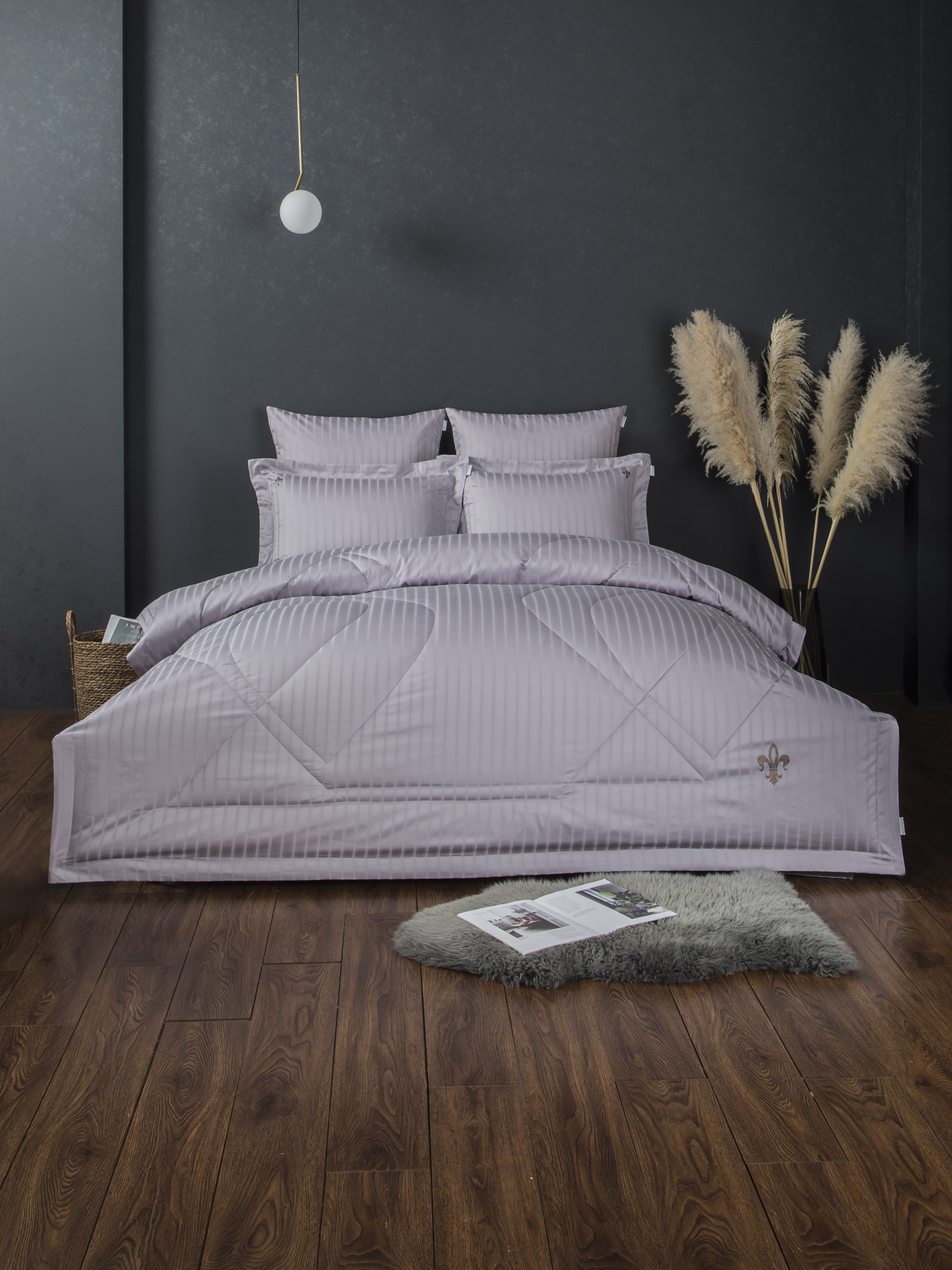 Комплекты для сна Stripe Le-Man (платина лаванда) Egypt Cotton Семейный