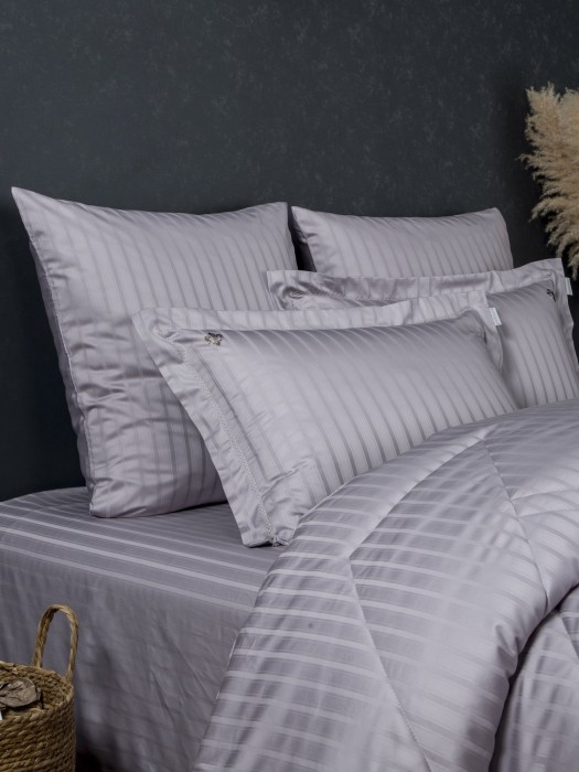 Комплекты для сна Stripe Le-Man (платина лаванда) Egypt Cotton Семейный