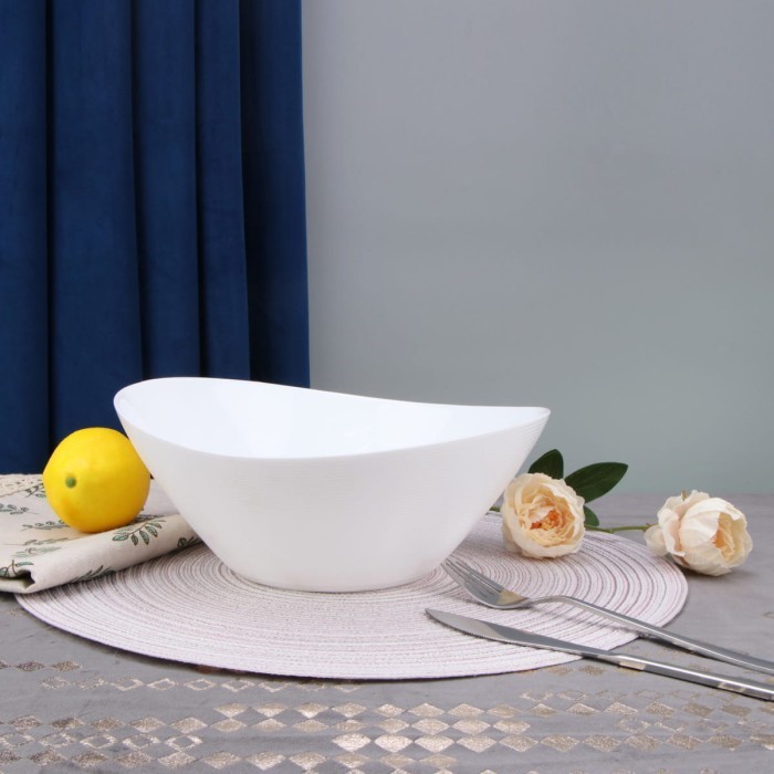 Салатник Arya из опалового стекла 1 ед Ellipse Белый